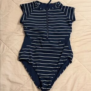 Carve Designs Navy and Aqua Swim suit